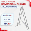 Лестница двухсекционная Alumet Ал 5212 - stroymarket66.ru - Красноярск