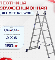 Лестница двухсекционная Alumet Ал 5206 - stroymarket66.ru - Красноярск