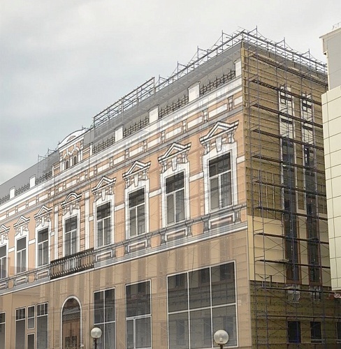 Фальшфасад сетка с изображением на строительные леса - stroymarket66.ru - Красноярск